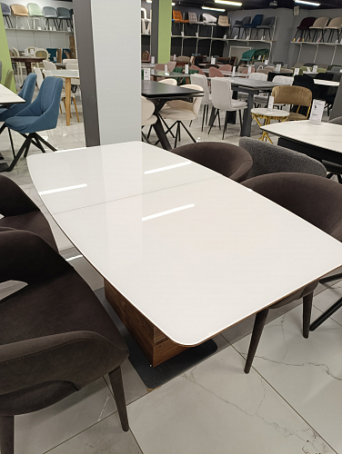 Стол на тумбе Фернан белый / орех кантри из шоурума 5